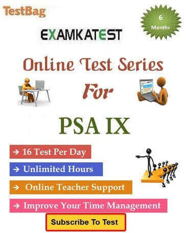 Psa online test class 9